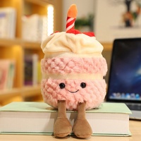 Boneka Plush Lilin Kue Angela Factory Direct OEM, Wajah Tersenyum Kawaii Lucu Lembut, Hadiah Ulang Tahun