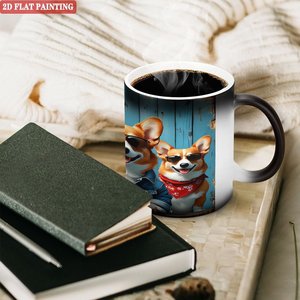 <b>Ceramic</b> <b>Mug</b> 11oz Frosted Black Color Changing Magic Cup Daily Use Smooth Round Edge - Product Image 3