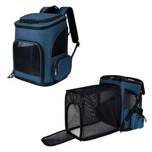 حقيبة القط والكلب الجديدة حقائب الحيوانات الأليفة سعة كبيرة محمولة قابلة للطي حقيبة ظهر شبكية قابلة للتوسيع تنفس شعار التخصيص بالجملة - Product Image 5