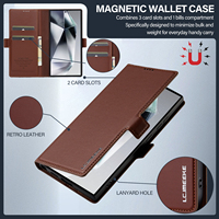 Étui portefeuille magnétique en similicuir avec support et porte-cartes pour Samsung Galaxy S26 Ultra, S25 Plus, S24, S23, S22, A17, A56, A34