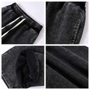 Pantalon de survêtement unisexe en molleton épais 400G, coupe droite oversize, style Y2K délavé à l'acide, streetwear pour homme 7734 - Product Image 4