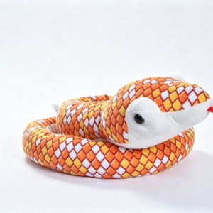 Peluche Serpent Maïs Réaliste Personnalisée, Serpent en Peluche Enroulé à Motif Écailles Orange avec Langue Rouge Fourchue - Product Image 3