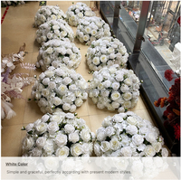 Buket Bunga Sutra Hydrangea Buatan Dekorasi Pernikahan Centerpiece Pernikahan Buatan Bola Bunga Rangkaian Mawar Merah