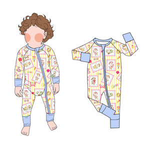 Babylovey Stokta RTS Bambu Yazlık Giyilebilir Yumuşak Nefes Alabilen Pijama Bambu Bebek Tulumu Uzun Kollu Ayaklı Bebek Bodysi - Product Image 6