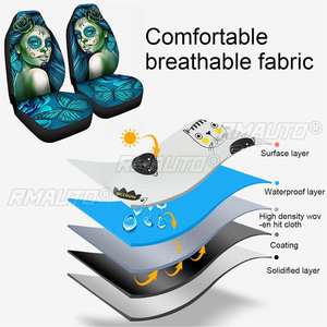 Housses de siège auto universelles complètes, protection de siège, accessoires de coussin de siège, imprimé papillon femme, style automobile - Product Image 4