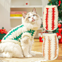 Gilet de Noël pour chien et chat, en polaire pelucheux, motif zigzag, avec anneau en D pour laisse, pour chiens de petite et grande taille, XS-8XL