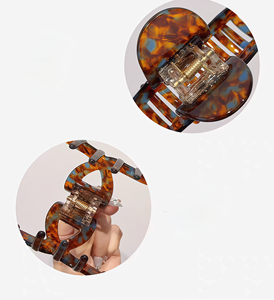 BSCI usine pratique Offre Spéciale acétate cheveux griffe <span class=keywords><strong>crabe</strong></span> pinces chaîne en métal poignée épingle à cheveux <span class=keywords><strong>barrette</strong></span> à cheveux - Product Image 5