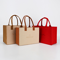Sac fourre-tout pliable en feutre épais, personnalisé avec logo imprimé, écologique, recyclable, réutilisable, pour le shopping, les boutiques et les cadeaux