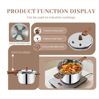 Olla a Presión de Acero Inoxidable para Cocina, Olla a Presión de Inducción de 4L 5L para Cocción Rápida, Venta al por Mayor