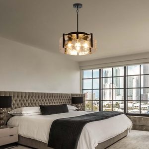 Lustre moderne de style farmhouse à 4 lumières noires pour salle à manger, <span class=keywords><strong>luminaire</strong></span> <span class=keywords><strong>suspendu</strong></span> en verre martelé, décoration de luxe, <span class=keywords><strong>luminaire</strong></span> pour <span class=keywords><strong>îlot</strong></span> de <span class=keywords><strong>cuisine</strong></span> - Product Image 6