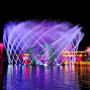 RGB ışıkları su havuzu çeşme ile açık büyük müzikal dans su çeşmesi açık