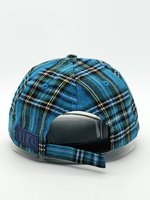 Casquette de baseball unisexe non structurée à 6 panneaux en coton à carreaux avec logo personnalisé et sangle Velcro ajustable – Vente en gros