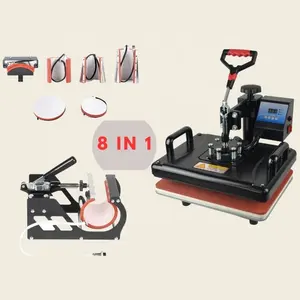 MIDA Most Popular 8 in 1 Heat Press Machine Heat Transfer Machine for Sublimation T shirt Taza Plate Rock Slate Printing Machine