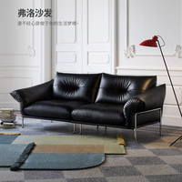 Canapé design Mid-antique Flo Petal Canapé rétro droit noir Art Salon en acier inoxydable de grande hauteur Canapé d'appartement