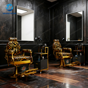 Chaise de barbier inclinable au design <span class=keywords><strong>original</strong></span> et au prix de gros pour meubles de salon chaises de rasage classiques dorées pour hommes - Product Image 2