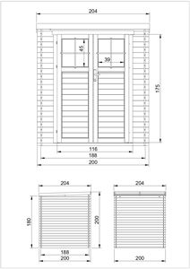 Timbela M309F คุณภาพสูงขนาด200ซม. X 200ซม. X 200ซม. โรงเก็บของในสวนประกอบง่ายเฟอร์นิเจอร์ไม้กลางแจ้งล็อคประตู19มม. ธรรมชาติ - Product Image 5