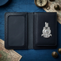 Cartera de Cuero Personalizada con Pin de Aleación de Zinc para Tarjetas de Identificación, Regalo Promocional Corporativo para Guardias de Seguridad
