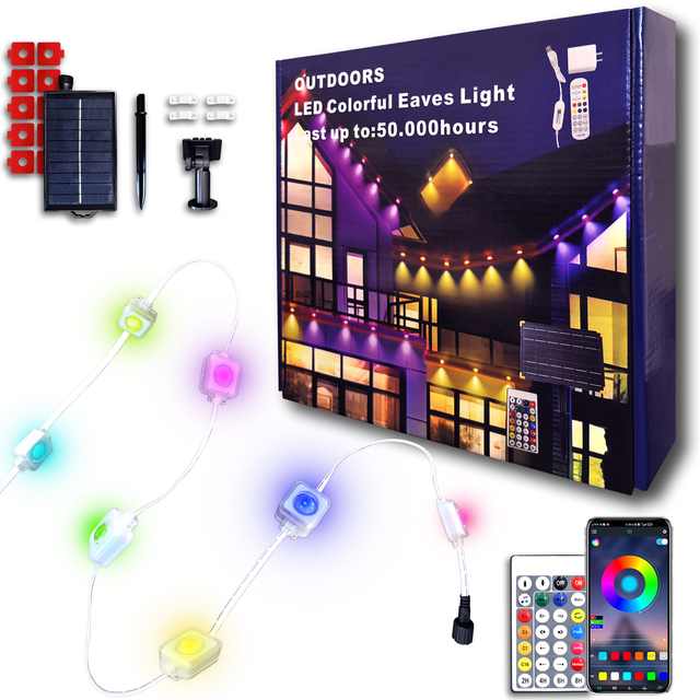 Rgbic Smart Rainbow LED Eave Lights Waterproof Christmas Decorations Permanent Outdoor Point Lights