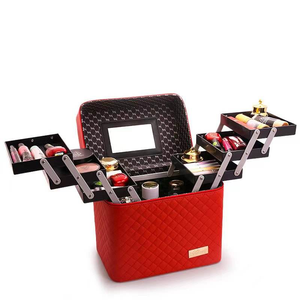 PU Leather <b>Makeup</b> Bag with LED Mirror Travel Vanity Storage <b>Case</b> Portable Cosmetic Organizer Wholesale - Product Image 2