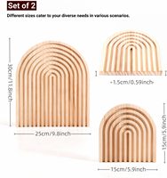 Planche de service en bois naturel style bohème scandinave Japandi - Étagère arquée pour cheminée, comptoir de cuisine, décoration intérieure