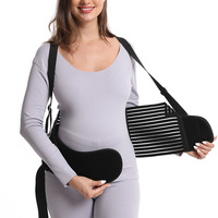 Ceinture de Soutien Abdominal et Lombaire Double avec Bretelles Réglables Noire M-XXL – Nouvelle Ceinture Spéciale de Soin Abdominal pour Femmes Enceintes