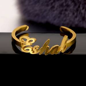 Nome anello personalizzato regolare banda aperta targhetta personale anelli in acciaio inox Unisex - Product Image 5