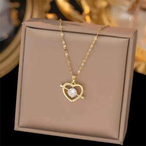 Wholesale Custom Fashionable StainlessSteel Gold Necklaces Waterproof CubicZirconia Necklaces Trend Jewelry for Women Spot Goods - Product Image 6