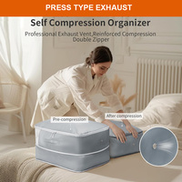 Sac de rangement pour oreillers grande capacité, organisateur de literie à compression automatique, sac de rangement pour couettes, gain de place pour placard et déménagement