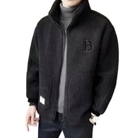 Nouvelle veste bomber en velours côtelé matelassée en laine d'agneau pour homme 2025, doublure en polaire, épaisse, streetwear, motif cœur, fermeture éclair, automne