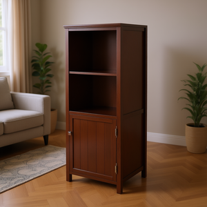 Mueble de Salón Brooke de 2 Estantes con Puerta, Madera Maciza, Diseño Tradicional - Product Image 2