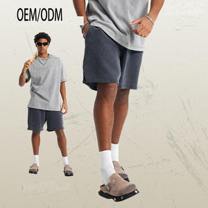 กางเกงขาสั้นผ้าฝ้ายเทอร์รี่สำหรับผู้ชาย ไซส์ใหญ่พิเศษ รุ่น De Hombre Essentials Culotte Homme แบบย้อมสีเอซิดสั่งทำพิเศษ - Product Image 2