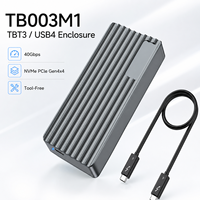 Boîtier externe Thunderbolt 3 USB4 M.2 NVMe sans outil, 40 Gbit/s PCIe Gen4x4, puce JSM2464, prend en charge les SSD 8 To 2280, TB003M1