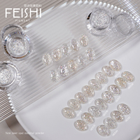 Poudre à ongles de luxe à effet miroir holographique laser, paillettes irisées, pigment pour nail art, vente en gros d'usine, pour salon de manucure et DIY