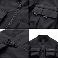 Veste bomber pour homme en nylon technique durable de haute qualité, multi-poches, style streetwear urbain, vente en gros personnalisée