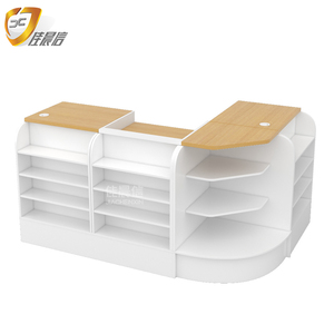Mostrador de Caja para Supermercado, Ecológico, de Madera, Personalizado, <span class=keywords><strong>en</strong></span> Forma de <span class=keywords><strong>U</strong></span>, Color Blanco, Combinación Simple para Tienda - Product Image 3