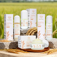 Kit de Soins Visage au Riz Fermenté Éclaircissant et Hydratant : Nettoyant, Tonique, Sérum, Crème à la Niacinamide et Acide Hyaluronique