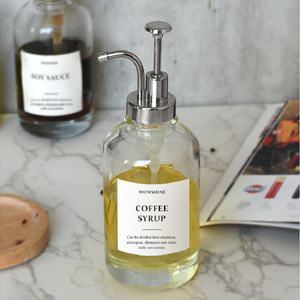 Bouteille de Sirop en Verre Distributeur de Sirop à Café pour Bar à Café Emballage de <span class=keywords><strong>Parfum</strong></span> Alimentaire Pulvérisateur à POMPE - Product Image 4