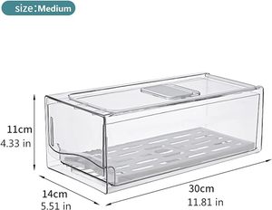 家庭厨房可堆叠冰箱收纳盒可重复使用的食物储存容器冰箱抽屉收纳盒 - Product Image 4