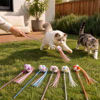 Jouet interactif pour chaton coloré, balles en peluche douces, clochettes et pompons colorés, jouet d'exercice pour animaux de compagnie