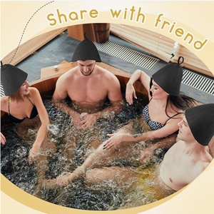 Bonnet de douche en <span class=keywords><strong>feutre</strong></span> de laine de haute qualité, blanc, pour salle de bain et sauna, avec ventouse, personnalisable, logo brodé, achat en gros pour marques. - Product Image 4