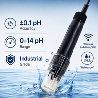 Transmitter Kualitas Air Solar 4G WiFi, Probe pH Oksigen Terlarut Optik, Unggah ke Cloud, untuk Kolam Ikan