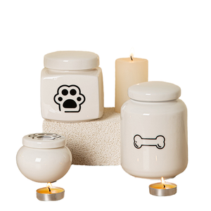 Kişiye Özel El Yapımı Seramik Evcil Hayvan Kremasyonu Köpek Külleri Anma Kabı Tabut Desenli - Product Image 2