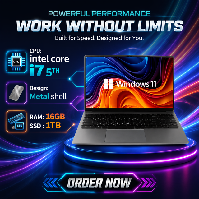 15.6 Inch Gaming Laptop with Core I7 5500 Backlit Keyboard 16GB RAM 512GB SSD Windows 11-for PC Users in the UK