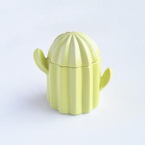 Nouvelle conception, écologique, durable, adorable, ensemble <span class=keywords><strong>de</strong></span> pots <span class=keywords><strong>de</strong></span> rangement en céramique en forme <span class=keywords><strong>de</strong></span> <span class=keywords><strong>cactus</strong></span>, lot <span class=keywords><strong>de</strong></span> 2 ou 3 avec couvercle et cuillère en bois pour la cuisine - Product Image 6