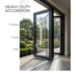 Fenêtre accordéon à double vitrage, fenêtre pliante en aluminium, robuste, insonorisée, étanche, pour maison - Product Image 1
