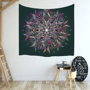 abstract geometry Meditating colorful abstraction Fluorescent printing tapestry