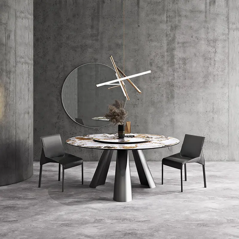 Modern yuvarlak masa yemek sıcak satış katlanır yemek odası mobilyası yuvarlak yemek tableand sandalye