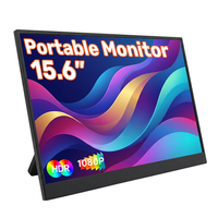 Moniteur LCD TFT portable IPS de 15,6 pouces FHD, Mini HDMI Type C, haut-parleur intégré, pour le jeu, le bureau, l'affichage sur appareil hôte