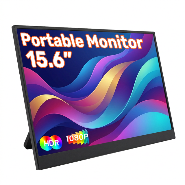 15.6 Inch IPS Portable TFT LCD Monitor FHD, Mini HDMI Type C, Built in Speaker, for Gaming, Office, Host Device Display