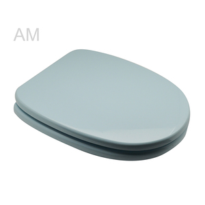 Abattant de toilettes à dégagement rapide au design moderne pour cuvette Karla, bleu Maldives, en bambou, bois, plastique PP, urée UF, pour salle de bain - Product Image 1
